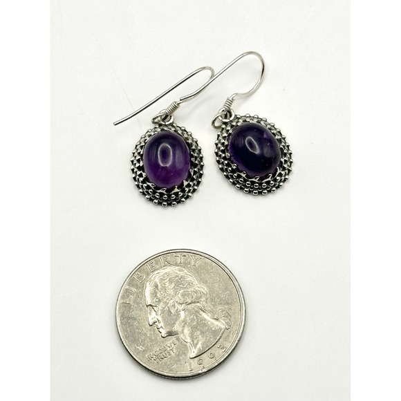 Amethyst‎ Sterling Silver Earrings - Picture 4 of 8